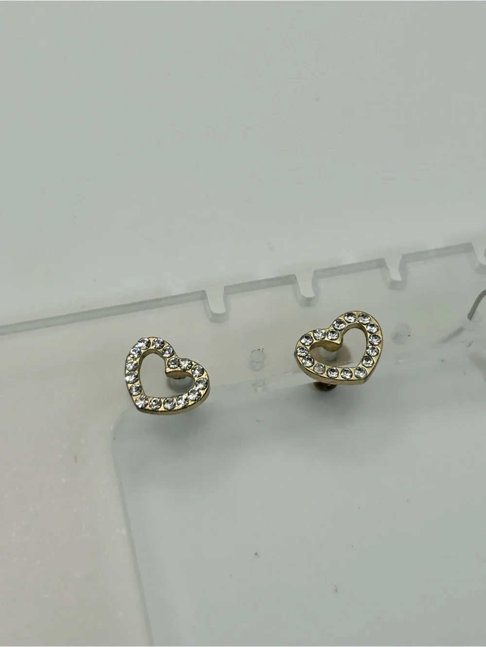 2 Pair Silver-tone Heart Earrings Blue Dangle, Crystal Studs